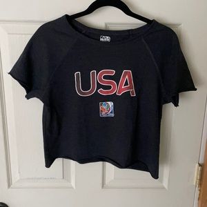 Dark grey cropped t shirt